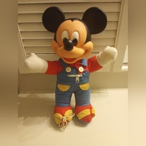 Disney Mickey Mouse Vintage Dress Me Mickey Plush 1980's